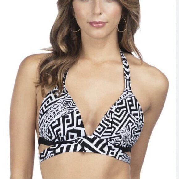 NWOT Kenneth Cole Wrap Halter Bikini Top 32 B/C - Picture 1 of 4